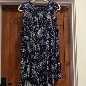 Lane Bryant Navy Paisley Tunic